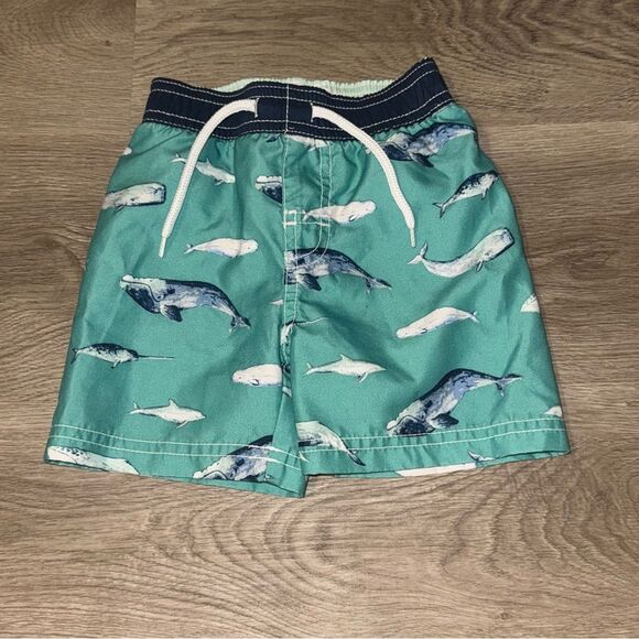 Kid's Old Navy Whale Print Swimsuit Board Shorts - Picture 2 of 5